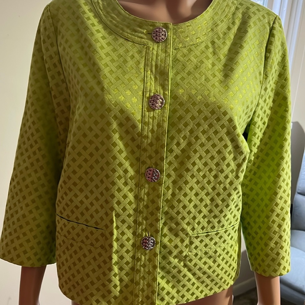 Vintage Laura Ashley Green Jacket with Silver Buttons, PM